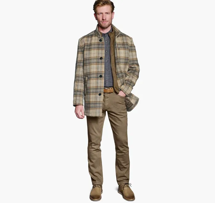 JohnstonandMurphy Coats Jackets and Vests Upton Car Coat Tan Plaid 8211 Men JohnstonandMurphy Coats Jackets and Vests Upton Car Coat Tan Plaid 8211 Men
