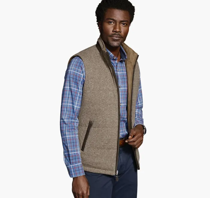 JohnstonandMurphy Coats Jackets and Vests Upton Reversible Vest Camellight Brown 8211 Men JohnstonandMurphy Coats Jackets and Vests Upton Reversible Vest Camellight Brown 8211 Men