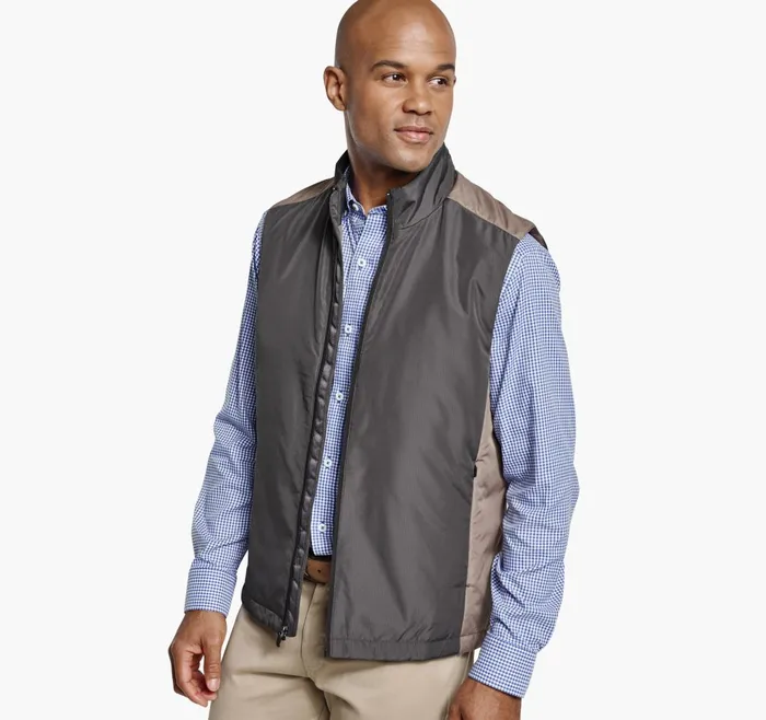 JohnstonandMurphy Coats Jackets and Vests Xc4 Colorblock Vest Taupe 8211 Men