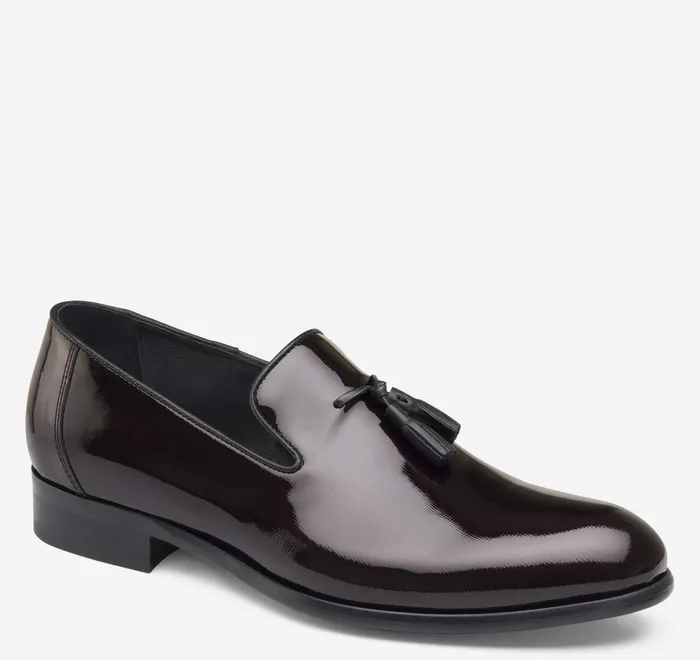 JohnstonandMurphy Formal Shoes Highland Tassel SlipOn Loafer Burgundy Italian Textured Patent 8211 Men JohnstonandMurphy Formal Shoes Highland Tassel SlipOn Loafer Burgundy Italian Textured Patent 8211 Men