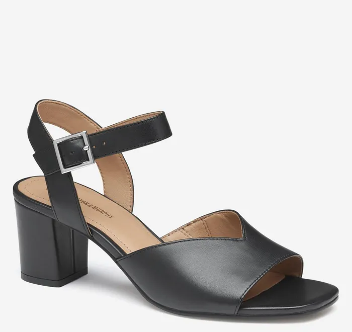 JohnstonandMurphy Heels and Platform Wedges Evelyn AnkleStrap Sandal Black Glove Leather 8211 Women JohnstonandMurphy Heels and Platform Wedges Evelyn AnkleStrap Sandal Black Glove Leather 8211 Women