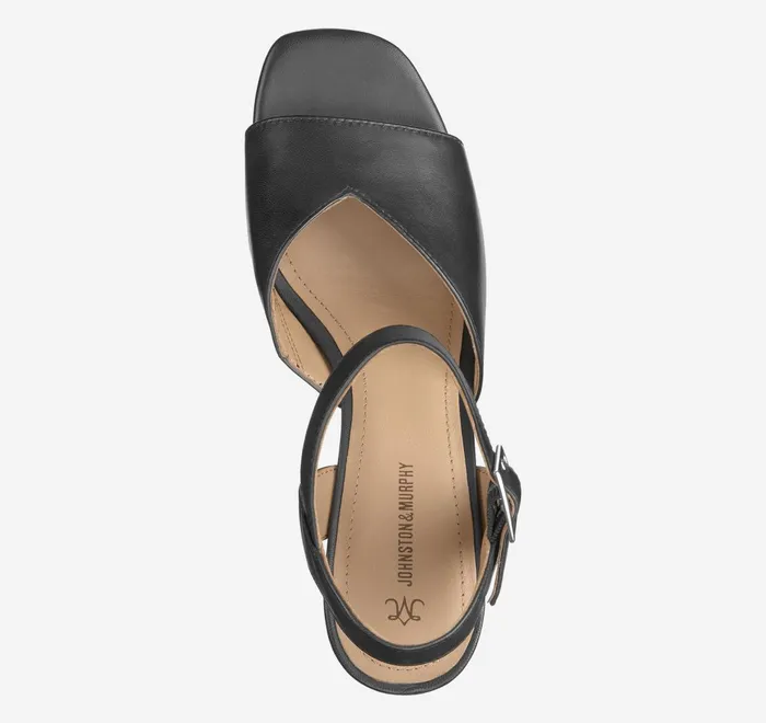 JohnstonandMurphy Heels and Platform Wedges Evelyn AnkleStrap Sandal Black Glove Leather 8211 Women JohnstonandMurphy Heels and Platform Wedges Evelyn AnkleStrap Sandal Black Glove Leather 8211 Women