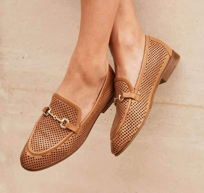 JohnstonandMurphy Mules and Loafers Ali Perfed Bit Loafer Tan Glove Leather 8211 Women JohnstonandMurphy Mules and Loafers Ali Perfed Bit Loafer Tan Glove Leather 8211 Women