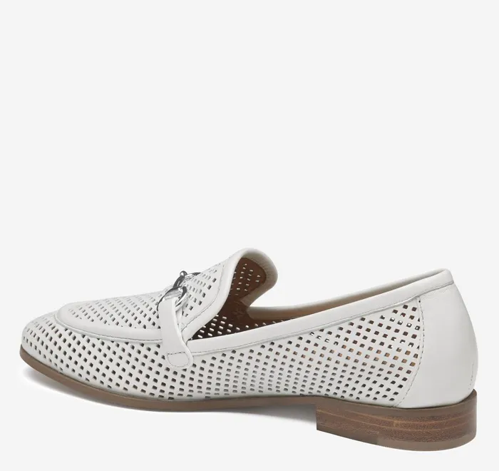 JohnstonandMurphy Mules and Loafers Ali Perfed Bit Loafer White Glove Leather 8211 Women JohnstonandMurphy Mules and Loafers Ali Perfed Bit Loafer White Glove Leather 8211 Women