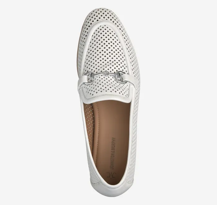 JohnstonandMurphy Mules and Loafers Ali Perfed Bit Loafer White Glove Leather 8211 Women JohnstonandMurphy Mules and Loafers Ali Perfed Bit Loafer White Glove Leather 8211 Women