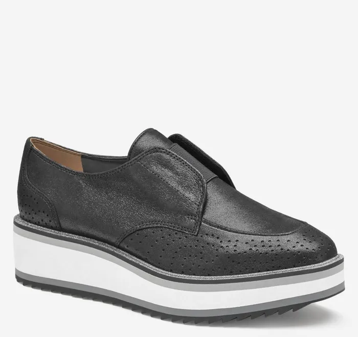 JohnstonandMurphy Mules and Loafers Gracelyn Gore Oxford Black Metallic Kid Suede 8211 Women JohnstonandMurphy Mules and Loafers Gracelyn Gore Oxford Black Metallic Kid Suede 8211 Women