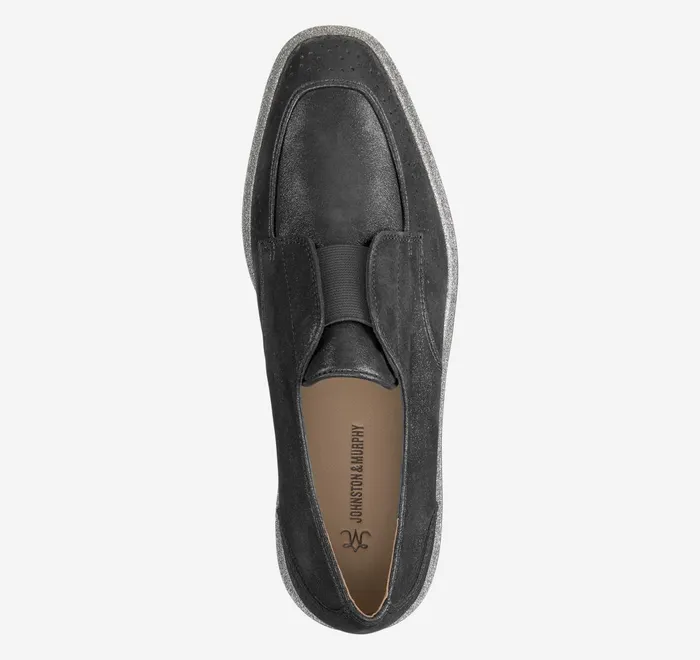 JohnstonandMurphy Mules and Loafers Gracelyn Gore Oxford Black Metallic Kid Suede 8211 Women JohnstonandMurphy Mules and Loafers Gracelyn Gore Oxford Black Metallic Kid Suede 8211 Women