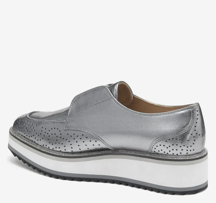 JohnstonandMurphy Mules and Loafers Gracelyn Gore Oxford Pewter Metallic Italian Sheepskin 8211 Women JohnstonandMurphy Mules and Loafers Gracelyn Gore Oxford Pewter Metallic Italian Sheepskin 8211 Women