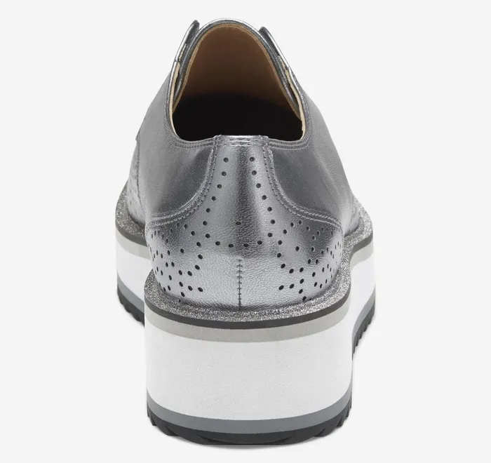 JohnstonandMurphy Mules and Loafers Gracelyn Gore Oxford Pewter Metallic Italian Sheepskin 8211 Women JohnstonandMurphy Mules and Loafers Gracelyn Gore Oxford Pewter Metallic Italian Sheepskin 8211 Women