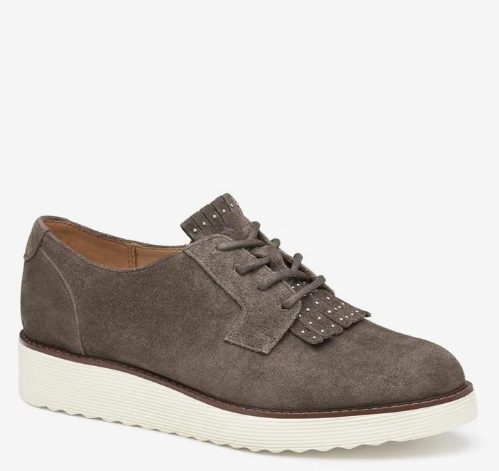 JohnstonandMurphy Mules and Loafers Mitzi Kiltie Oxford Dark Gray Suede 8211 Women JohnstonandMurphy Mules and Loafers Mitzi Kiltie Oxford Dark Gray Suede 8211 Women