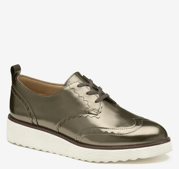 JohnstonandMurphy Mules and Loafers Mitzi Scalloped Wingtip Bronze Metallic Italian Sheepskin 8211 Women JohnstonandMurphy Mules and Loafers Mitzi Scalloped Wingtip Bronze Metallic Italian Sheepskin 8211 Women