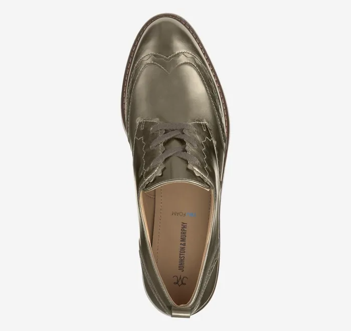 JohnstonandMurphy Mules and Loafers Mitzi Scalloped Wingtip Bronze Metallic Italian Sheepskin 8211 Women JohnstonandMurphy Mules and Loafers Mitzi Scalloped Wingtip Bronze Metallic Italian Sheepskin 8211 Women