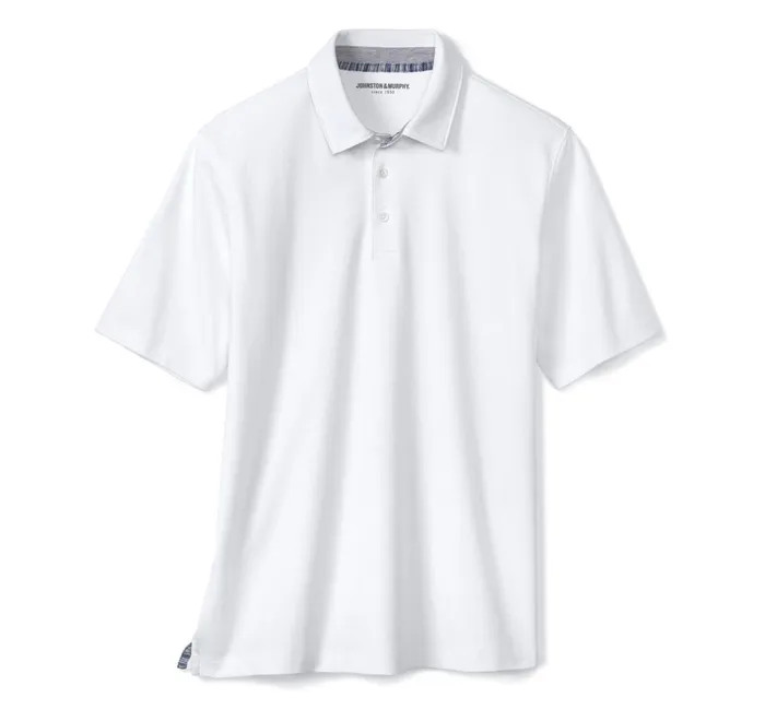JohnstonandMurphy Polos and Tees Liquid Cotton Polo White 8211 Men JohnstonandMurphy Polos and Tees Liquid Cotton Polo White 8211 Men
