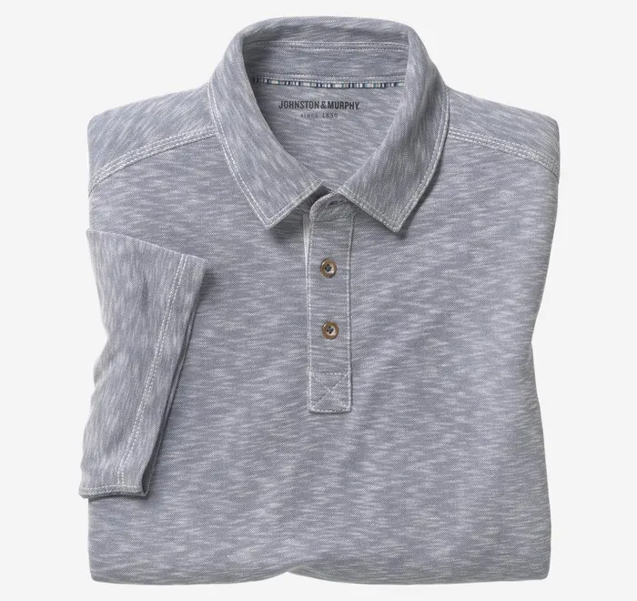 JohnstonandMurphy Polos and Tees Vintage Slub Polo Indigo 8211 Men