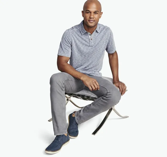 JohnstonandMurphy Polos and Tees Vintage Slub Polo Indigo 8211 Men JohnstonandMurphy Polos and Tees Vintage Slub Polo Indigo 8211 Men