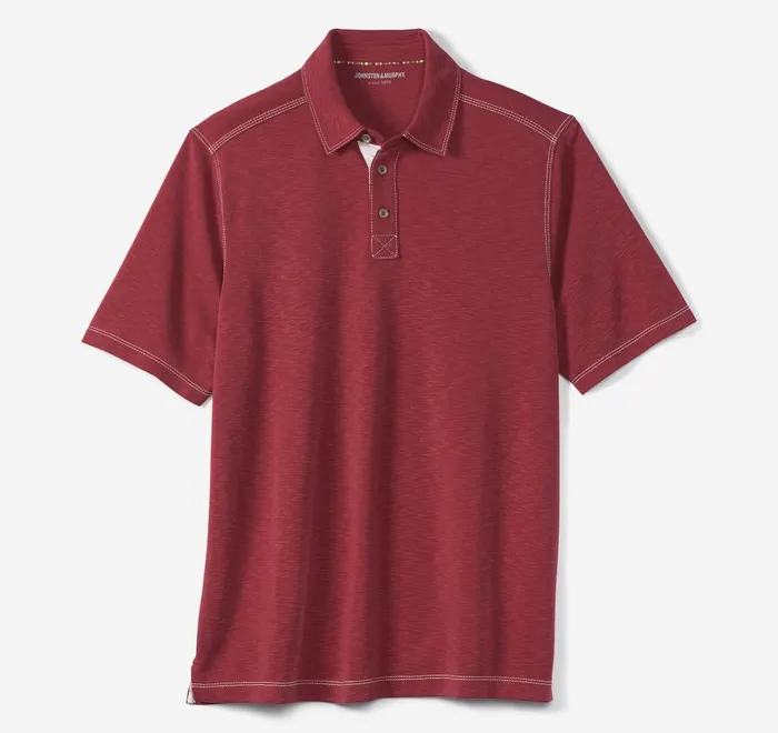 JohnstonandMurphy Polos and Tees Vintage Slub Polo Red 8211 Men JohnstonandMurphy Polos and Tees Vintage Slub Polo Red 8211 Men