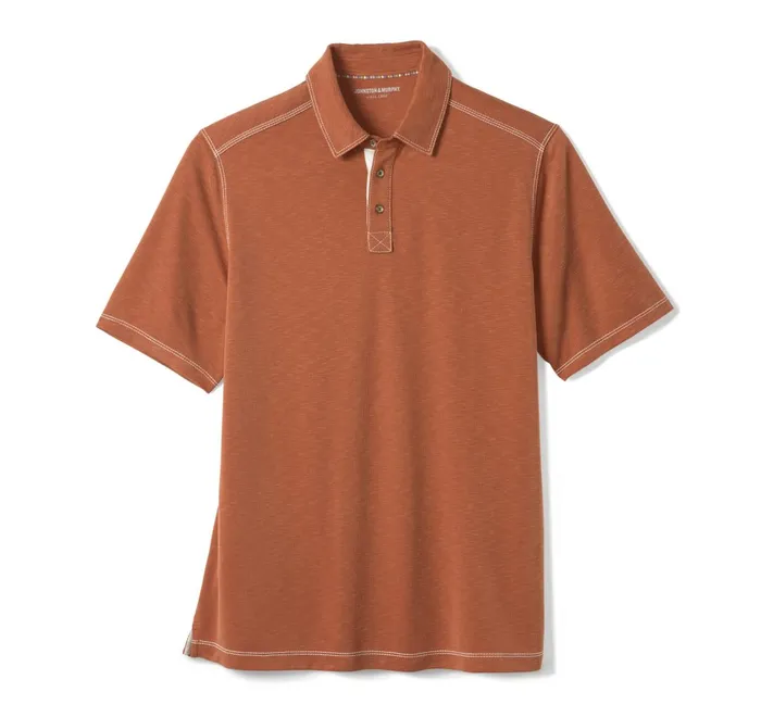 JohnstonandMurphy Polos and Tees Vintage Slub Polo Rust 8211 Men JohnstonandMurphy Polos and Tees Vintage Slub Polo Rust 8211 Men