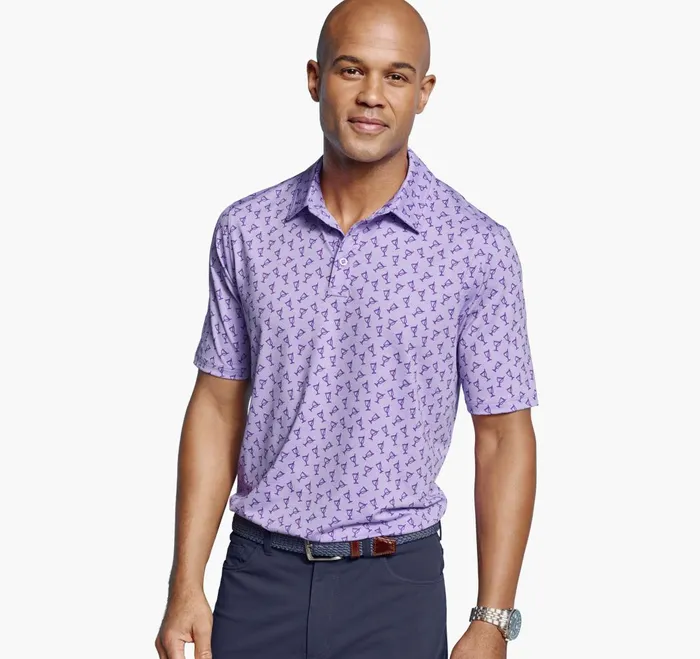 JohnstonandMurphy Polos and Tees Xc4 Performance Polo Lavender Tonal Cocktail 8211 Men JohnstonandMurphy Polos and Tees Xc4 Performance Polo Lavender Tonal Cocktail 8211 Men