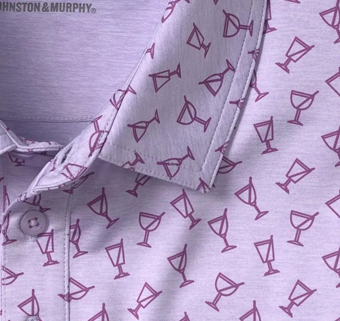 JohnstonandMurphy Polos and Tees Xc4 Performance Polo Lavender Tonal Cocktail 8211 Men JohnstonandMurphy Polos and Tees Xc4 Performance Polo Lavender Tonal Cocktail 8211 Men