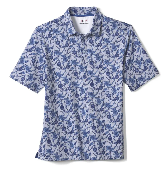 JohnstonandMurphy Polos and Tees Xc4 Performance Polo Navy Paisley 8211 Men JohnstonandMurphy Polos and Tees Xc4 Performance Polo Navy Paisley 8211 Men