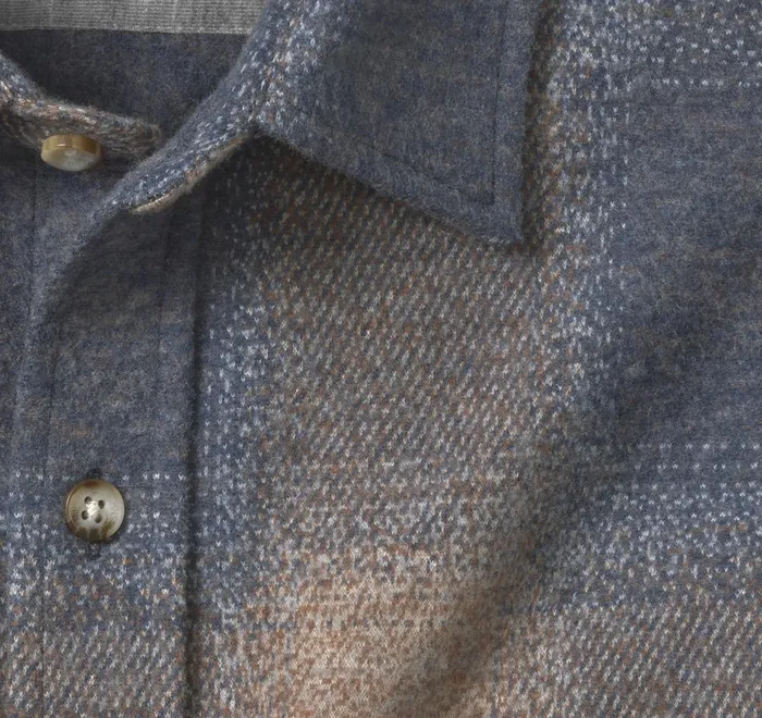 JohnstonandMurphy Shirts Brushed ButtonFront Knit Brown Boxed Plaid 8211 Men JohnstonandMurphy Shirts Brushed ButtonFront Knit Brown Boxed Plaid 8211 Men