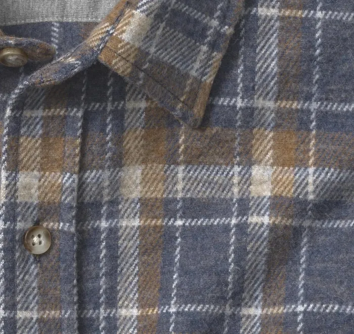 JohnstonandMurphy Shirts Brushed ButtonFront Knit Navy Open Grid Plaid 8211 Men JohnstonandMurphy Shirts Brushed ButtonFront Knit Navy Open Grid Plaid 8211 Men