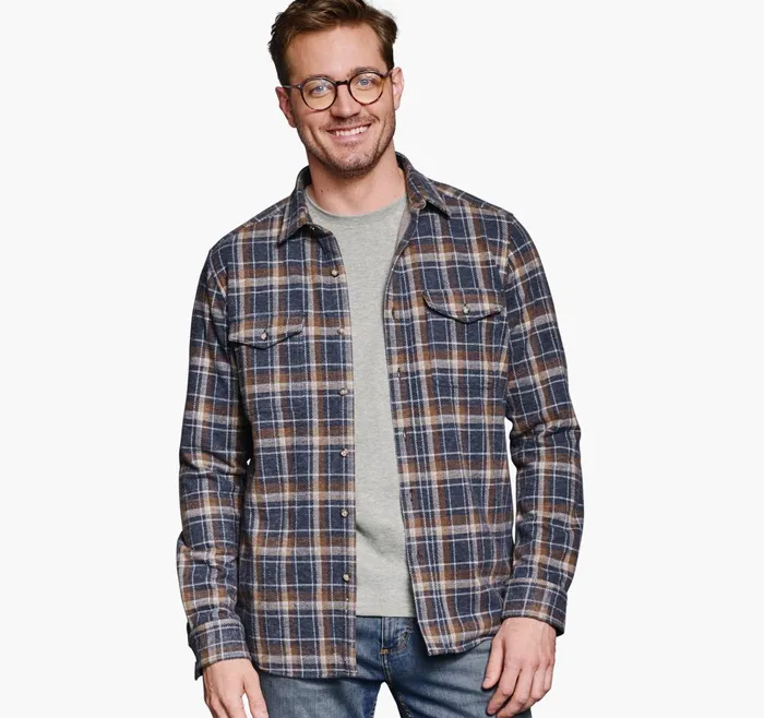 JohnstonandMurphy Shirts Brushed ButtonFront Knit Navy Open Grid Plaid 8211 Men JohnstonandMurphy Shirts Brushed ButtonFront Knit Navy Open Grid Plaid 8211 Men
