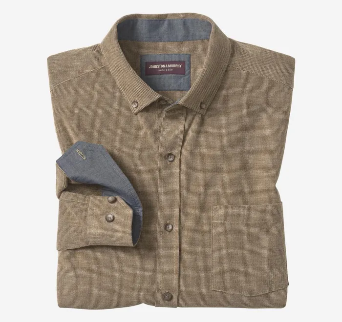 JohnstonandMurphy Shirts Corduroy Shirt Brown Textured 8211 Men