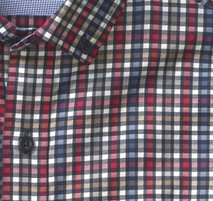 JohnstonandMurphy Shirts LongSleeve Twill Checked Shirt Berryblue Outlined Check 8211 Men JohnstonandMurphy Shirts LongSleeve Twill Checked Shirt Berryblue Outlined Check 8211 Men