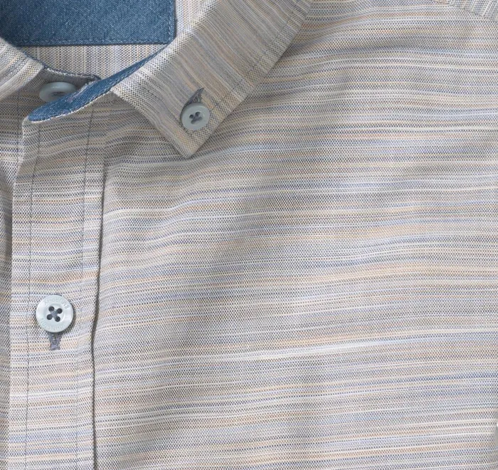 JohnstonandMurphy Shirts LongSleeve Twill Checked Shirt Bluetan Striated Oxford 8211 Men JohnstonandMurphy Shirts LongSleeve Twill Checked Shirt Bluetan Striated Oxford 8211 Men