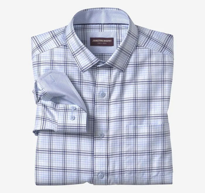 JohnstonandMurphy Shirts Premium Cotton Shirts Mint Shadow Grid 8211 Men