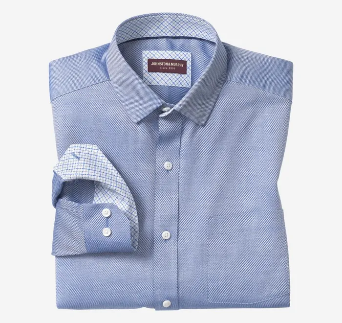 JohnstonandMurphy Shirts Premium Cotton Shirts Royal Birdseye 8211 Men