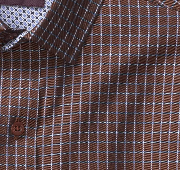 JohnstonandMurphy Shirts Premium Cotton Shirts Rust Twill Windowpane 8211 Men JohnstonandMurphy Shirts Premium Cotton Shirts Rust Twill Windowpane 8211 Men