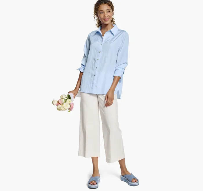 JohnstonandMurphy Shirts Sweaters and Blazers Crinkle ButtonFront Shirt Light Blue 8211 Women JohnstonandMurphy Shirts Sweaters and Blazers Crinkle ButtonFront Shirt Light Blue 8211 Women
