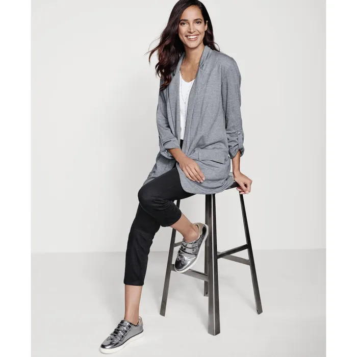 JohnstonandMurphy Shirts Sweaters and Blazers Mlange Knit Blazer Charcoal 8211 Women JohnstonandMurphy Shirts Sweaters and Blazers Mlange Knit Blazer Charcoal 8211 Women