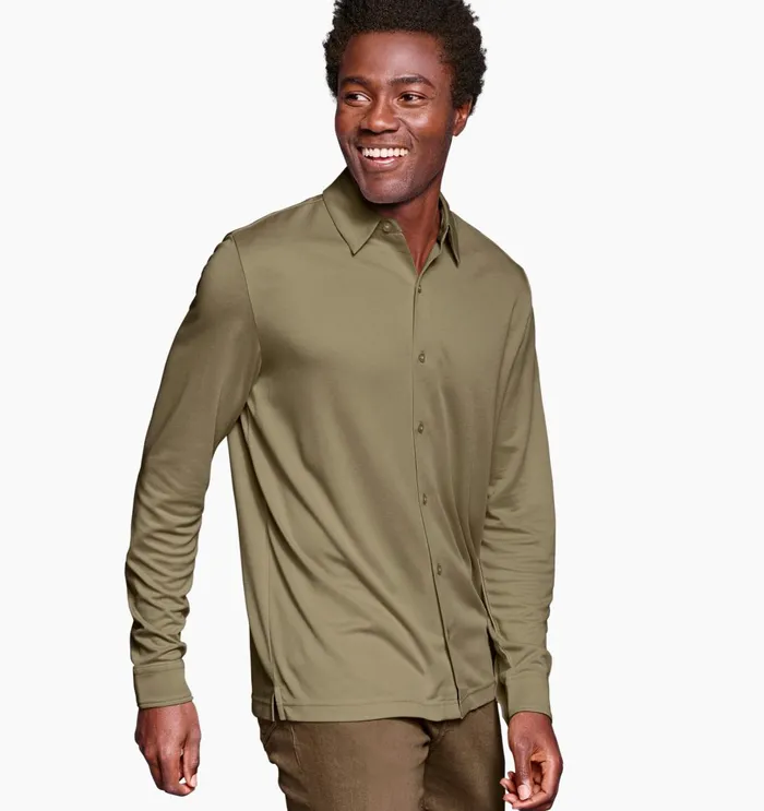 JohnstonandMurphy Shirts Vintage Birdseye ButtonFront Olive 8211 Men JohnstonandMurphy Shirts Vintage Birdseye ButtonFront Olive 8211 Men