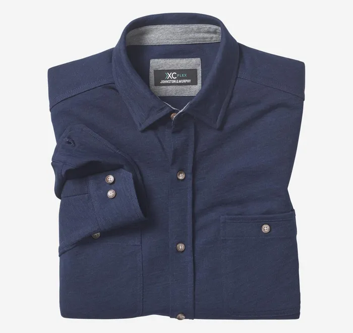 JohnstonandMurphy Shirts Xc Flex Stretch Indigo LongSleeve Shirt Navy 8211 Men JohnstonandMurphy Shirts Xc Flex Stretch Indigo LongSleeve Shirt Navy 8211 Men