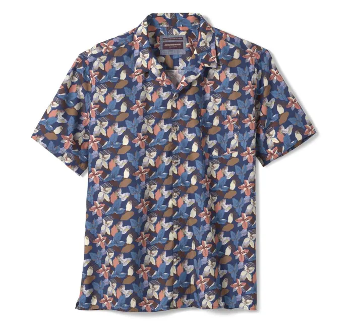 JohnstonandMurphy ShortSleeve Shirts Camp Shirt Navy Abstract Floral 8211 Men JohnstonandMurphy ShortSleeve Shirts Camp Shirt Navy Abstract Floral 8211 Men