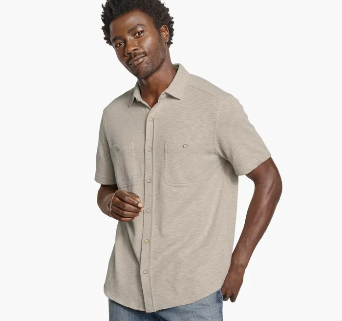 JohnstonandMurphy ShortSleeve Shirts Double Pocket Knit Shirt Sand 8211 Men JohnstonandMurphy ShortSleeve Shirts Double Pocket Knit Shirt Sand 8211 Men