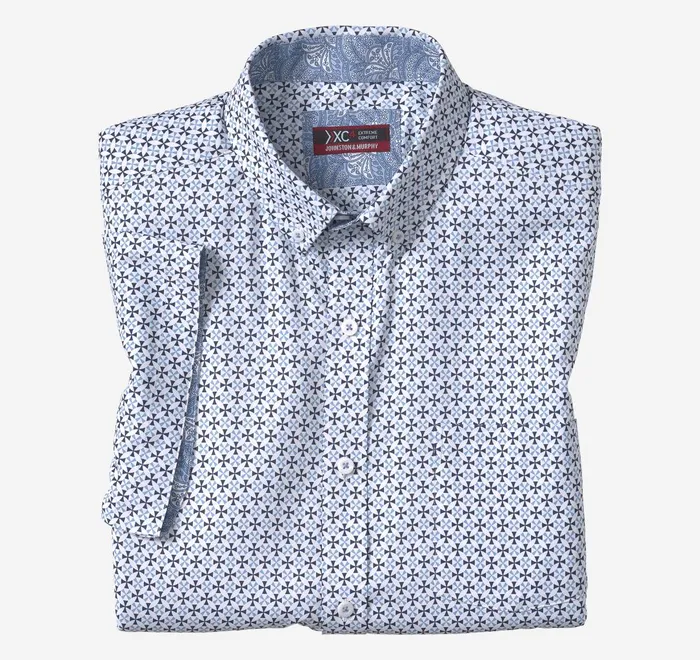 JohnstonandMurphy ShortSleeve Shirts Xc4 ShortSleeve Stretch Woven Shirt Navyblue Circle Cross 8211 Men JohnstonandMurphy ShortSleeve Shirts Xc4 ShortSleeve Stretch Woven Shirt Navyblue Circle Cross 8211 Men