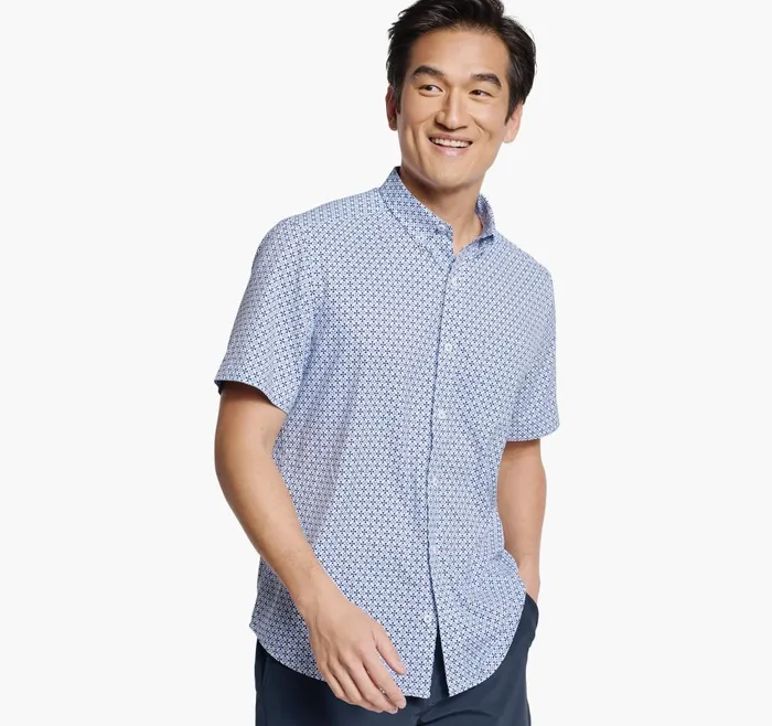 JohnstonandMurphy ShortSleeve Shirts Xc4 ShortSleeve Stretch Woven Shirt Navyblue Circle Cross 8211 Men JohnstonandMurphy ShortSleeve Shirts Xc4 ShortSleeve Stretch Woven Shirt Navyblue Circle Cross 8211 Men