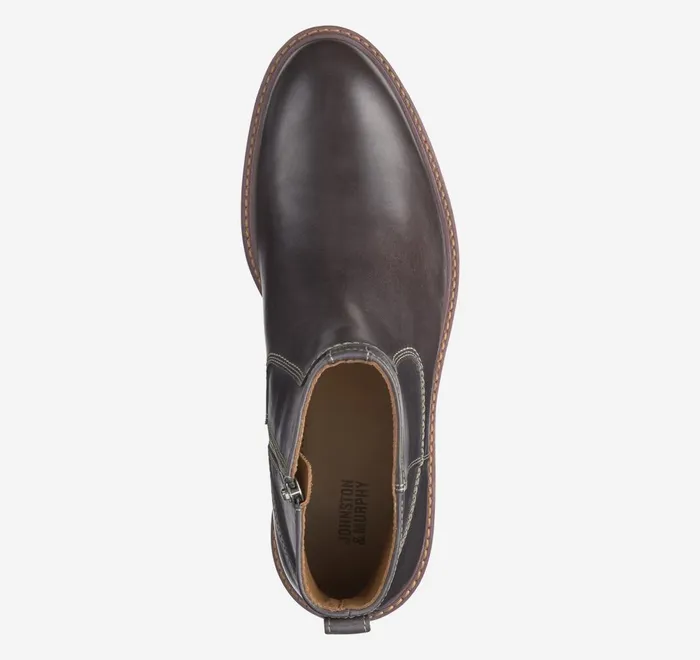 JohnstonandMurphy SlipOns and Loafers Barrett Zip Boot Charcoal Full Grain 8211 Men JohnstonandMurphy SlipOns and Loafers Barrett Zip Boot Charcoal Full Grain 8211 Men