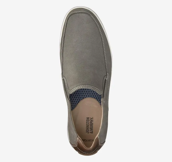 JohnstonandMurphy SlipOns and Loafers Bowling Moc Venetian Gray Embossed Tumbled Nubuck 8211 Men JohnstonandMurphy SlipOns and Loafers Bowling Moc Venetian Gray Embossed Tumbled Nubuck 8211 Men