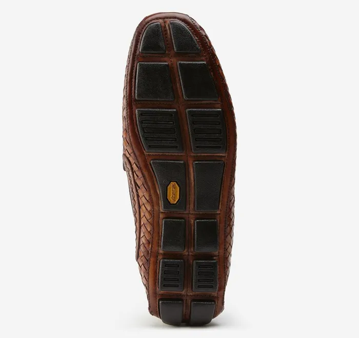 JohnstonandMurphy SlipOns and Loafers Dayton Woven Penny Loafer Brown Italian Calfskin 8211 Men JohnstonandMurphy SlipOns and Loafers Dayton Woven Penny Loafer Brown Italian Calfskin 8211 Men