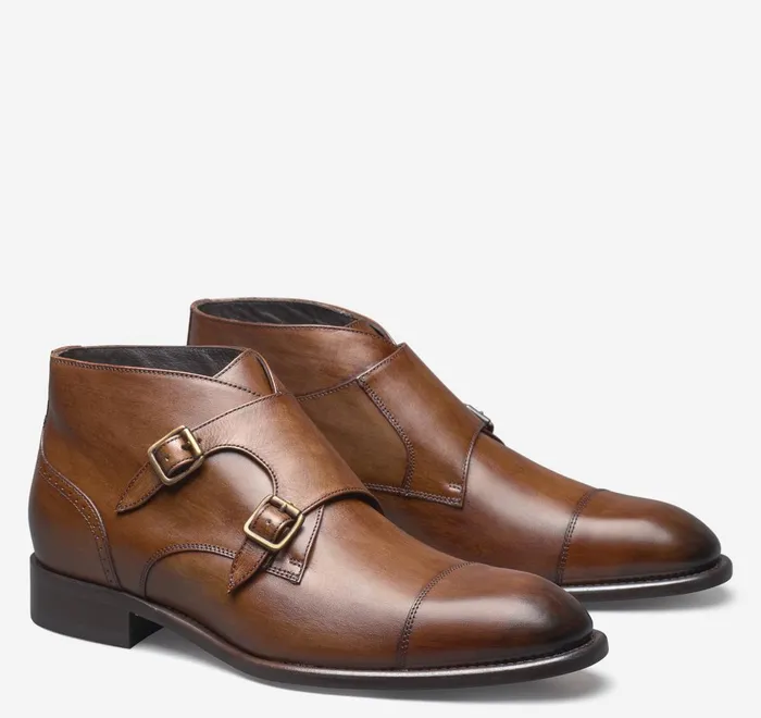 JohnstonandMurphy SlipOns and Loafers Ellsworth Double Buckle Boot Brown Handstained Calfskin 8211 Men JohnstonandMurphy SlipOns and Loafers Ellsworth Double Buckle Boot Brown Handstained Calfskin 8211 Men
