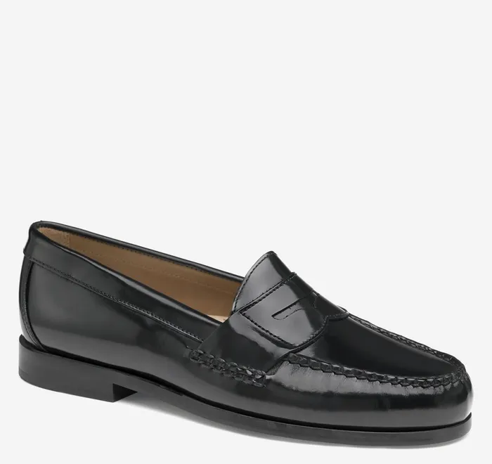 JohnstonandMurphy SlipOns and Loafers Hayes Penny Loafer Black Brushoff Leather 8211 Men JohnstonandMurphy SlipOns and Loafers Hayes Penny Loafer Black Brushoff Leather 8211 Men