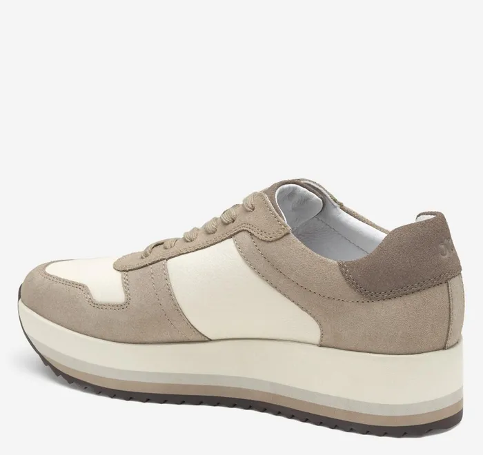 JohnstonandMurphy Sneakers Gracie Colorblock LaceUp Taupe Suedebone Calfskin 8211 Women JohnstonandMurphy Sneakers Gracie Colorblock LaceUp Taupe Suedebone Calfskin 8211 Women