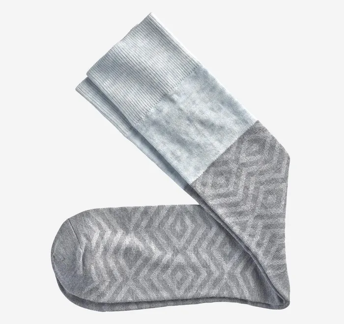 JohnstonandMurphy Socks Diamond Colorblock Socks Gray Multi 8211 Men