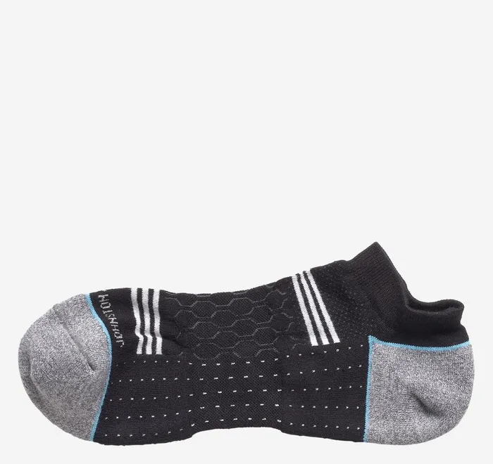 JohnstonandMurphy Socks First In Comfort Ankle Socks Black Sport Stripe 8211 Men
