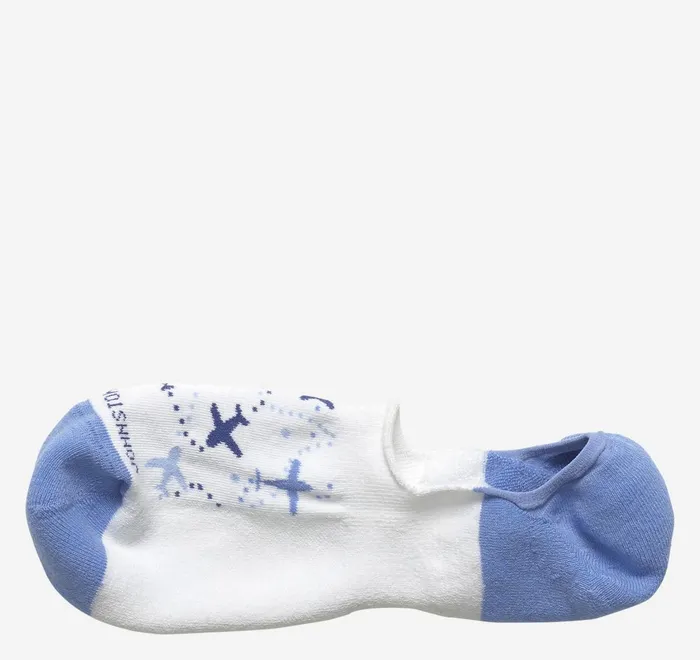 JohnstonandMurphy Socks HighCut Liner Socks White Airplane 8211 Men